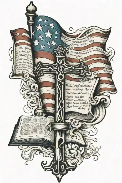 American Flag And Bible Verses