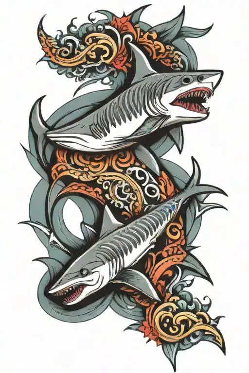 Shark That Covers The Entire Leg Vertically