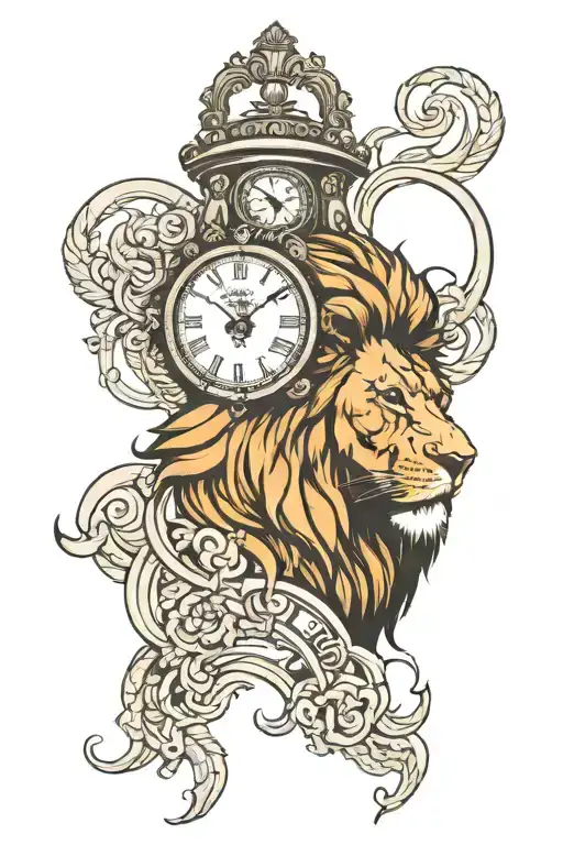 Lion Head With Birth Clock Embedded