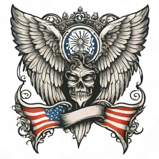 Flag Angel Wings Spread