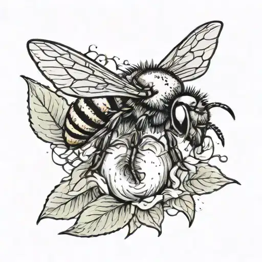 Evil Bees Swarming A Rotten Apple