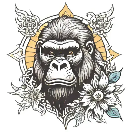 Sun And Gorilla Face