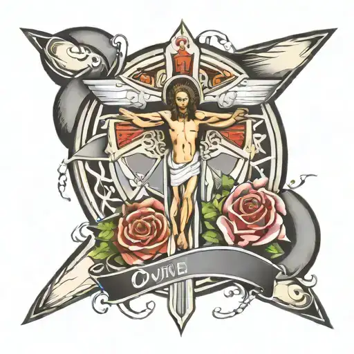 Star Of Life With Crucifix And Divine Mercy