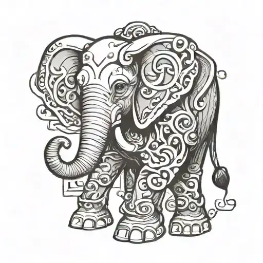 Elephant With Letter J And E