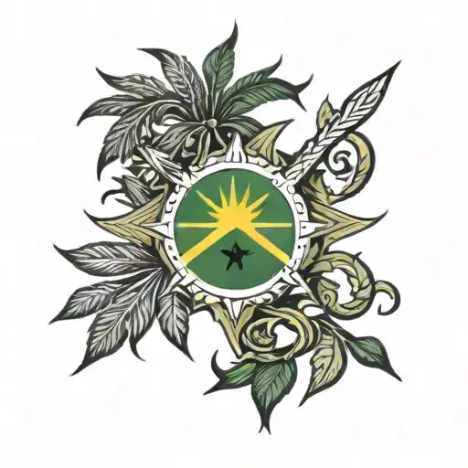 Filipino Sun With Jamaican Flag Inside