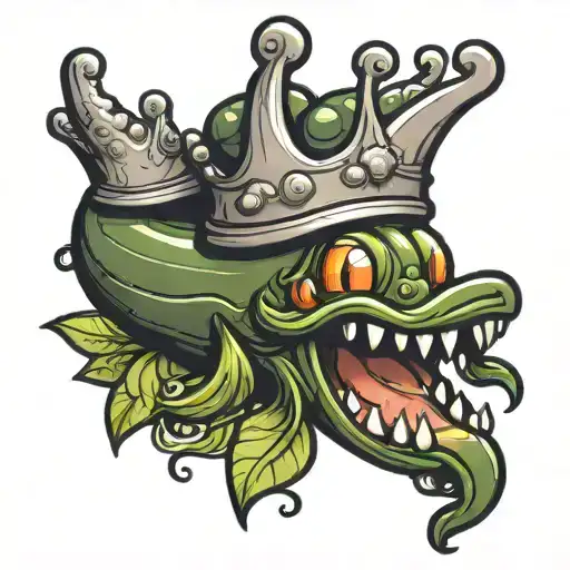 Cartoon Leech With A Crown