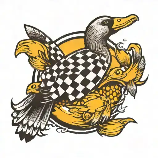 Checkered Flag With Duck Hunting