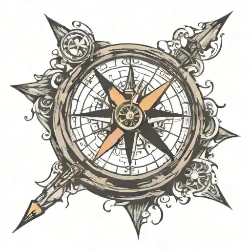 Compass Inside Of A Clock