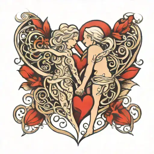 A Mother And Daughter Holding Hands With Intertwined Hearts As A Symbol Of Their Unbreakable Bond