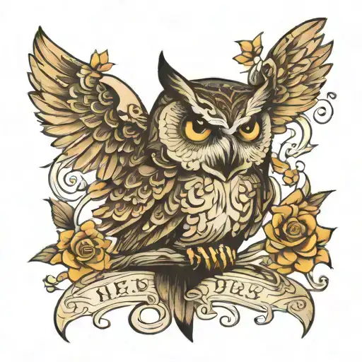 An Owl Embracing The Name Megan