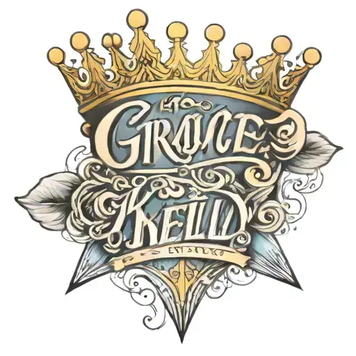 Script With Crown Between Words Grace Kelly