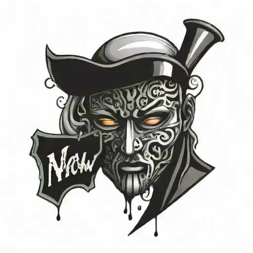 Anonomous Mask With Matrix Letter That Spell Nsfw Words