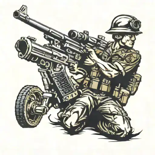 Marine Corps Machine Gunner Symbol Incorporated