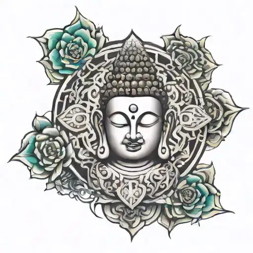 Bhudha With Background Aura