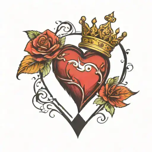 T Heart With Crown Made