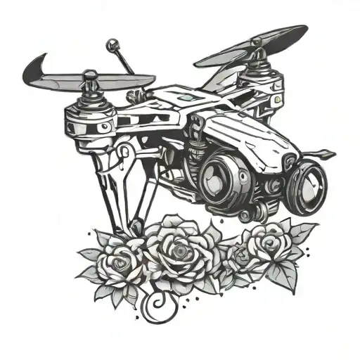 Minimal Black And White Drone Camera Attached