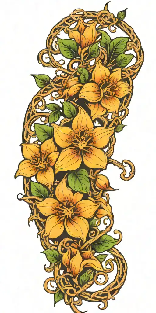 Flower Vine Intertwined Representing The Client's