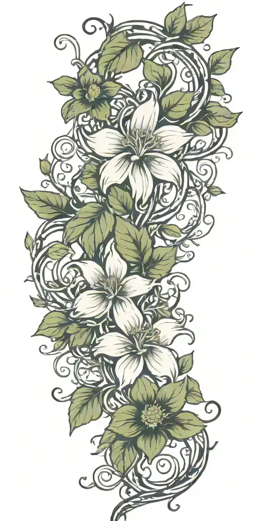 Flower Vine Intertwined Representing The Client's