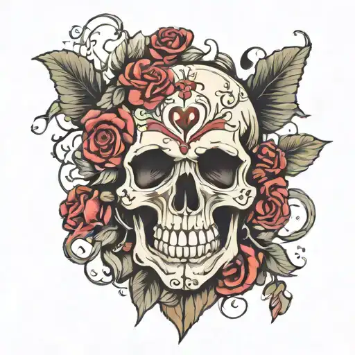Skull And Hearts