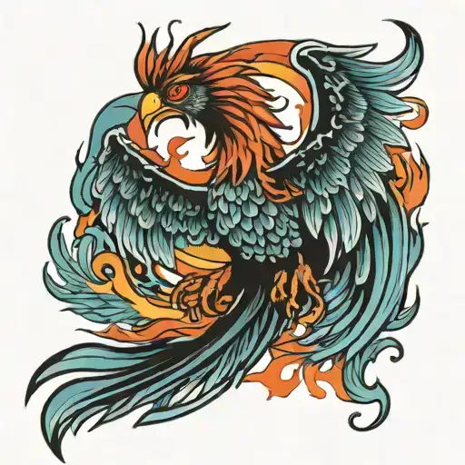 Phoenix Rising From Flames