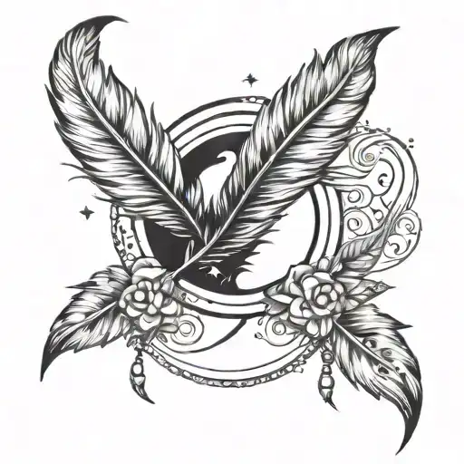 Stars Moon Feather Infinity