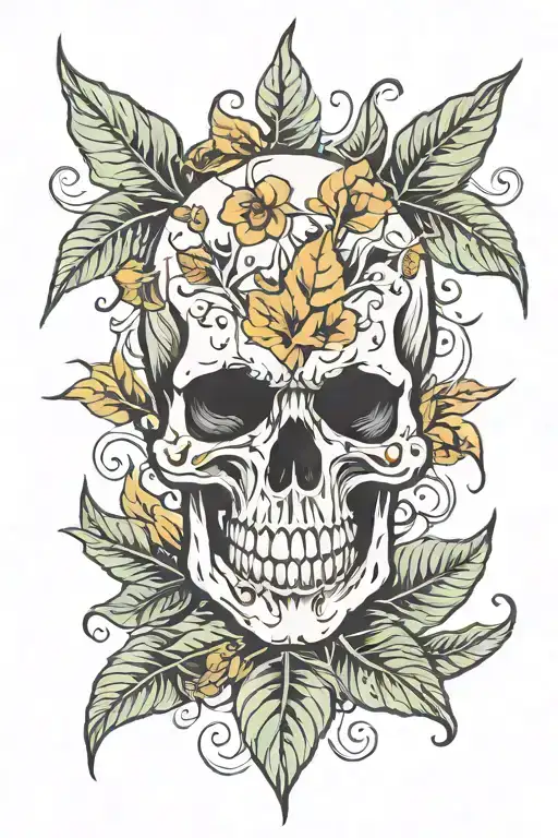 Skull And Leaves