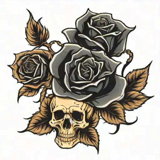 Black Rose With Skull