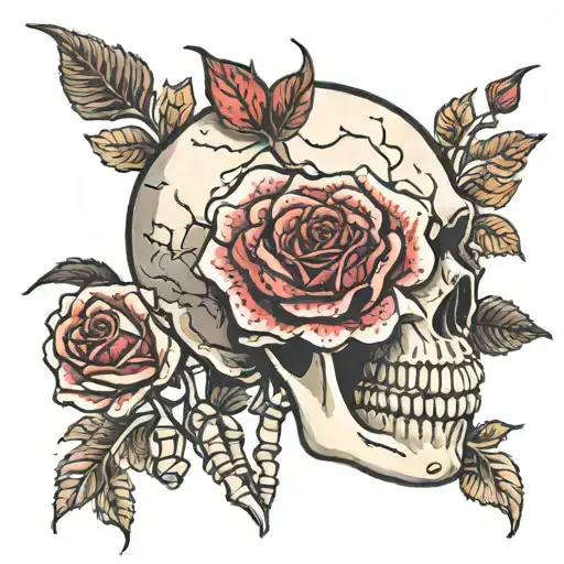 A Skeleton Hand Plucking Rose Petals