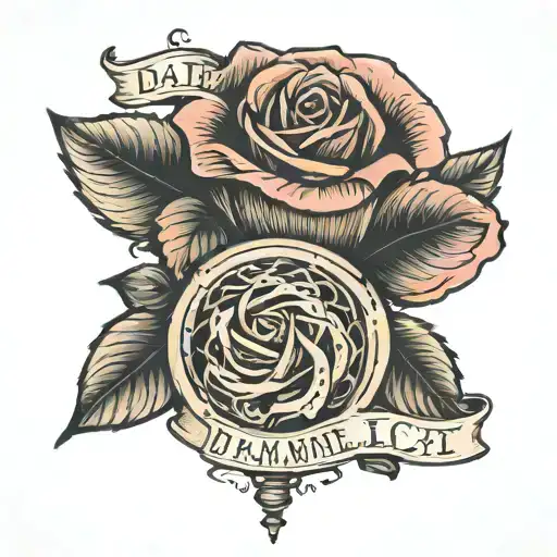 Date Mcmlxii With A Rose Through The Date