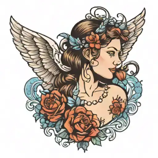 Angel Talking In Ear Half Wreath