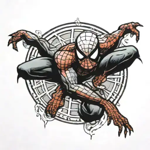 Spider-man Leaning Against The Coco Melon Symbol