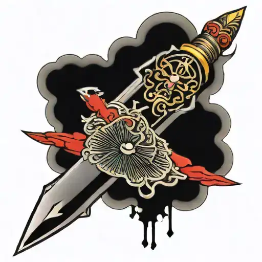 Dagger With Chinese Fan