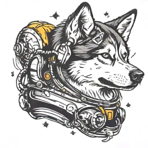 Husky With Space Helmet