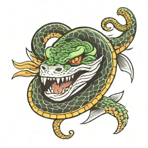 Anaconda With A Samurai Mask