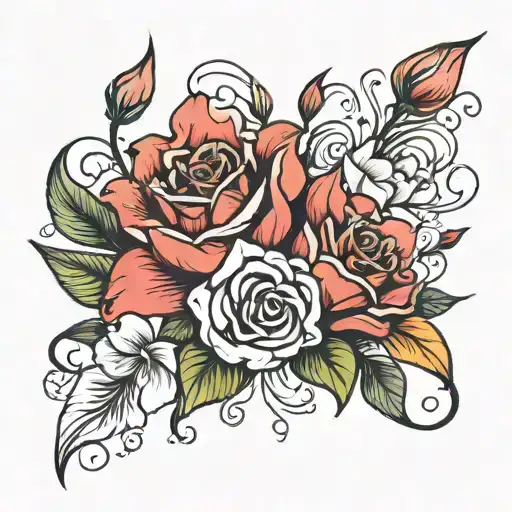 Rose And Lily Flower