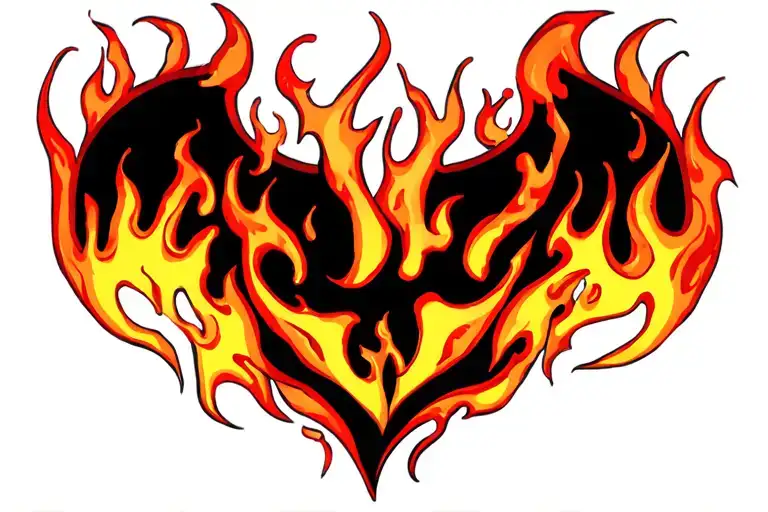 Flames With Shading That Cover The Chest