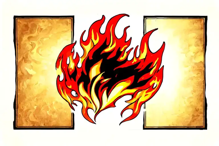 Flames With Shading That Cover The Chest