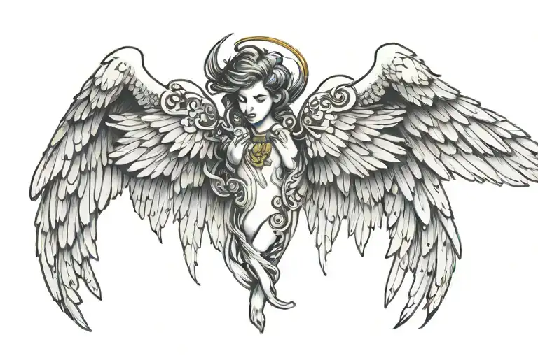 Angel Wings Spread Wide