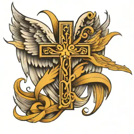 Be My Life Line Christian Cross With Angel Wings