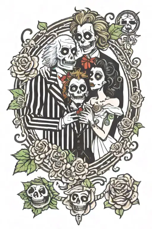 Cartoon Beetlejuice And Lydia Wedding Scene