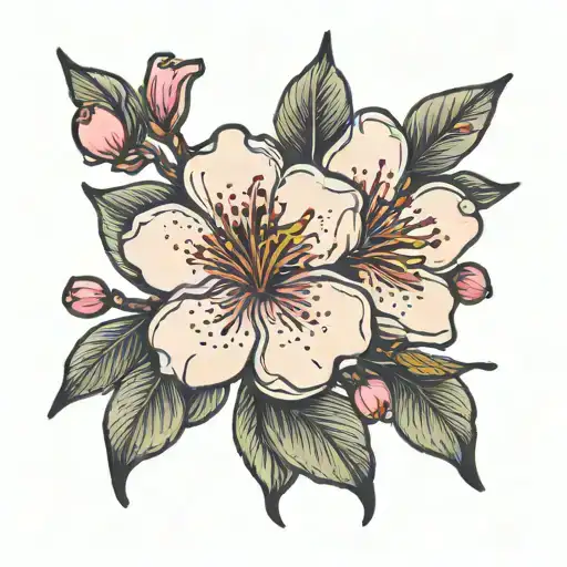 Cherry Blossom Flower With A Quote