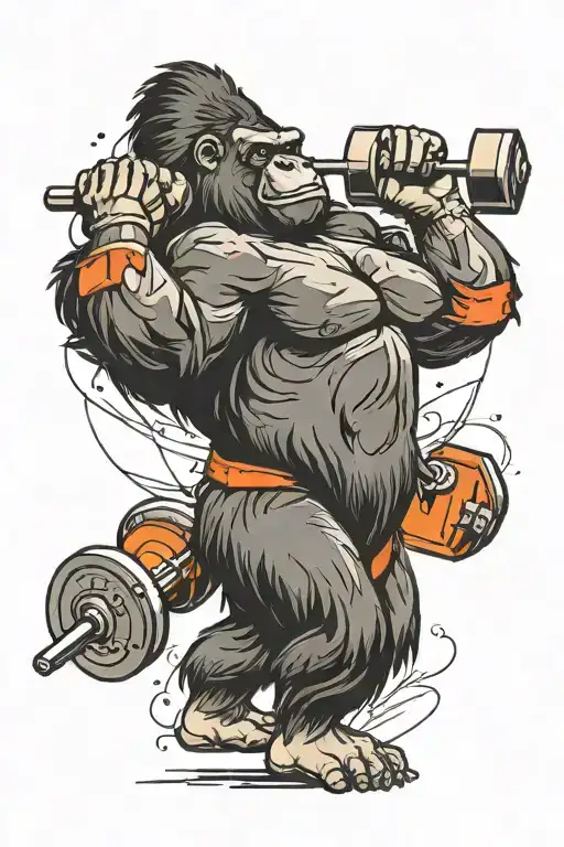 Gorilla Lifting Weights
