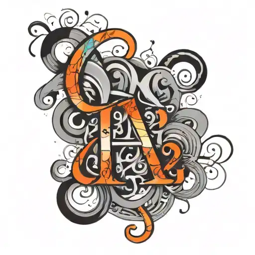 Abstract Tattoo Using Letters Saetrp