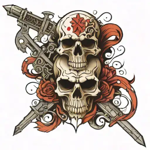 Skull And Weapon Formed