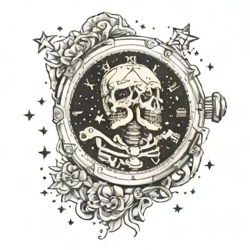 Skeleton Watch With Star Constellation Below