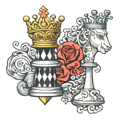 Puzzle Piece Matching Tattoo King And Queen Chess