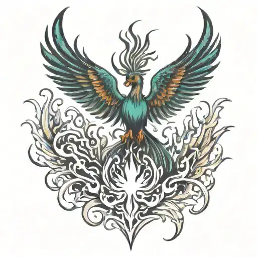 Phoenix Rising From Flame Like Aura