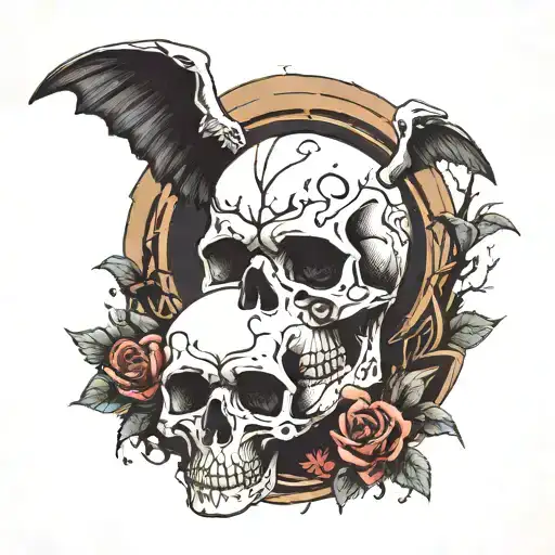 Skull And Graveyard Scene