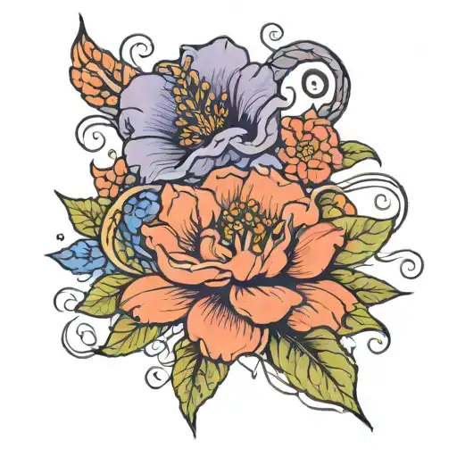 October Birth Flower Intertwined July Birth Flower