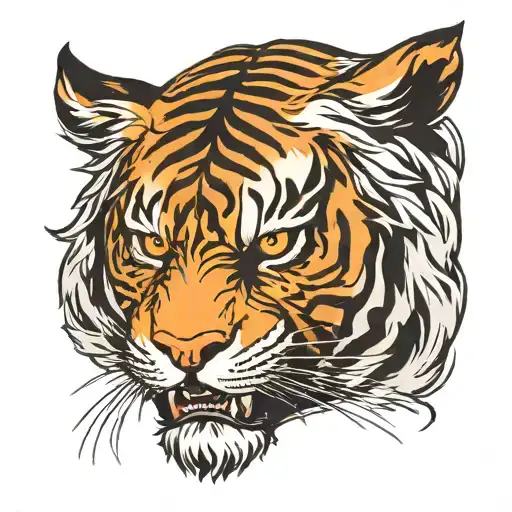 Tiger Head Angry